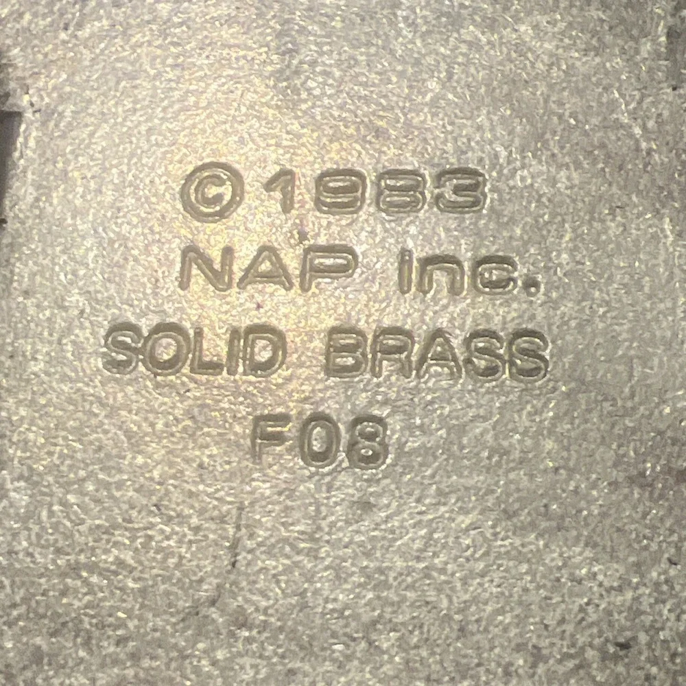 Vintage U.S. ARMY AVIATION Flying Wings 1983 NAP Inc Solid Brass Belt Buckle F08